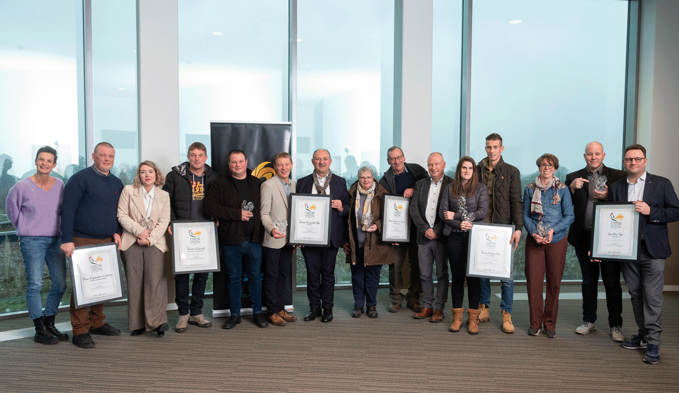 remise de prix lauréats concours coq de cristal libramont exhibition et congress céline wagner aurélien martin camille fiorucci jean-jacques draye marcel gillon stéphane marchand marie schuurman benoit bertholet thierry van renterghem philippe mattart ministre willy borsus