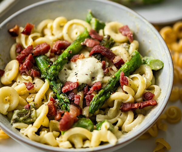 plat recette Pâtes, asperges et jambon d'Ardenne