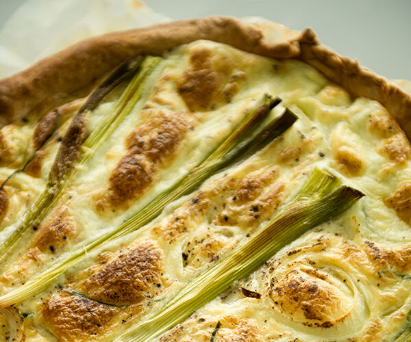 quiche à la ciboule et fromage de chèvre