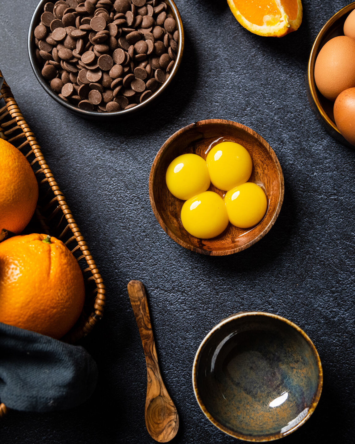 ingrédients copeaux chocolat oranges oeufs